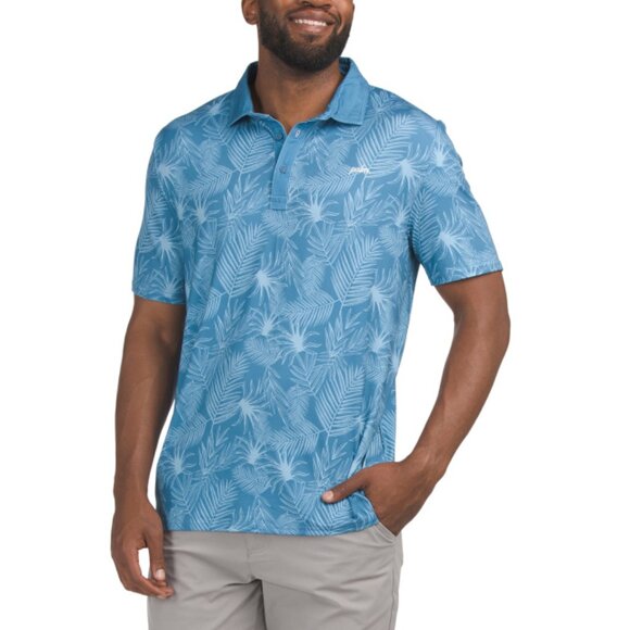 PALM GOLF Navy Overlook Printed Polo - Picture 1 of 2
